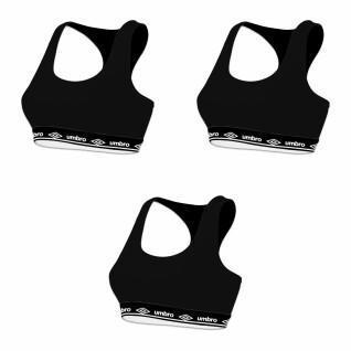 Set of 3 plain cotton bras for women Umbro