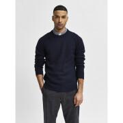 Sweater Selected Newcoban lambs wool col rond