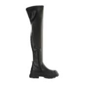 Nappa vegan boots for women Buffalo Aspha Stretch Overknee