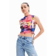Ruched tank top collage woman Desigual