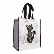Black cat carrier bag recycled plastic Kiub Kook
