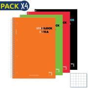 Set of 4 a-4 micro120 sheet hard cover notepads Milan