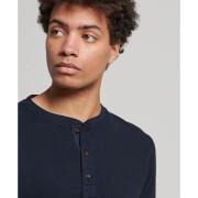 Embossed T-shirt with Tunisian collar and long sleeves Superdry