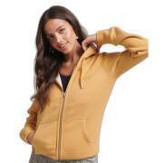 Women's organic cotton zip-up hoodie Superdry Essential Logo