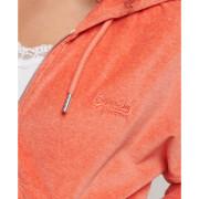 Women's organic cotton zip-up hoodie Superdry Vintage Logo Velour