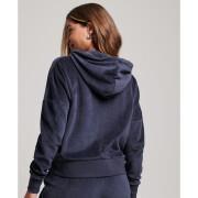 Women's organic cotton zip-up hoodie Superdry Vintage Logo