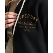 Women's zip-up hoodie with metallic logo Superdry Luxe
