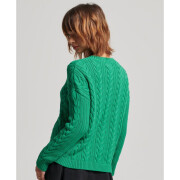 Women's drop-shoulder cable-knit round-neck sweater Superdry