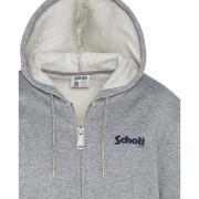 Long sleeve hooded sweatshirt + logo zip Schott