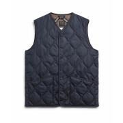 Sleeveless v-neck military button-Puffer Jacket Taion
