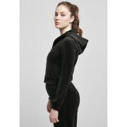 Women's hoodie large sizes Urban Classics velvet zip