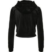 Women's hooded sweatshirt Urban Classics velvet zip